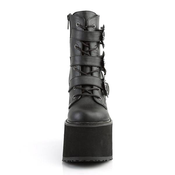 Demonia Women's Swing-103 Platform Boots - Black Vegan Leather D5127-49US Clearance